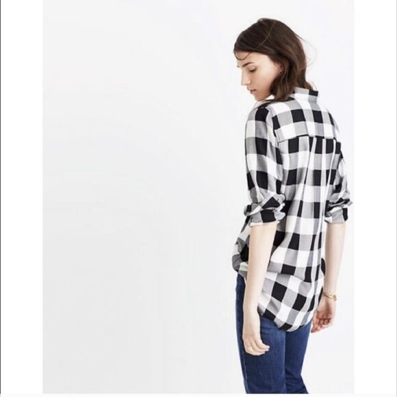 Madewell Shirt XS Slim Ex-Boyfriend Top Buffalo Check - Picture 4 of 8